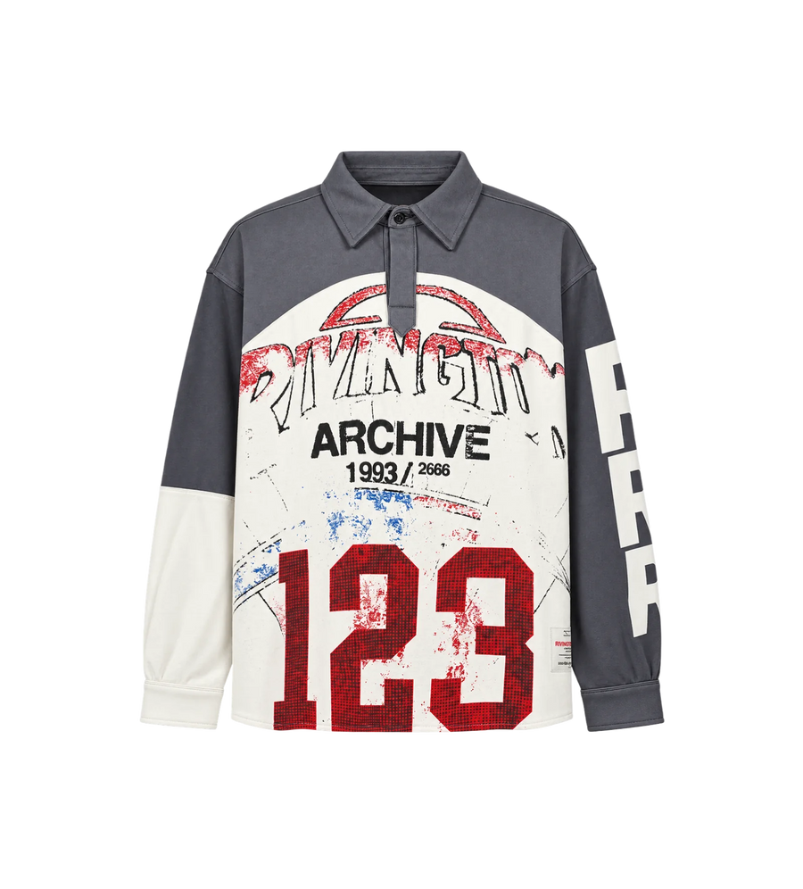 American Rugby Polosweater White // Navy