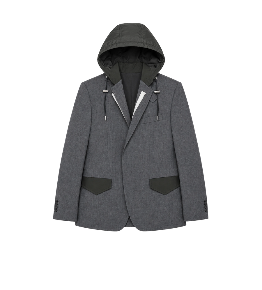 Suiting x Nylon Twill Jacket Grey/Dark Khaki