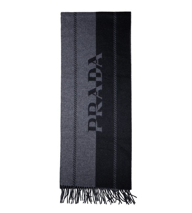 Intarsia Logo Scarf Grey/black - O/S