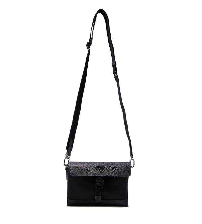 Re-nylon And Saffiano Shoulder Bag Black - O/S