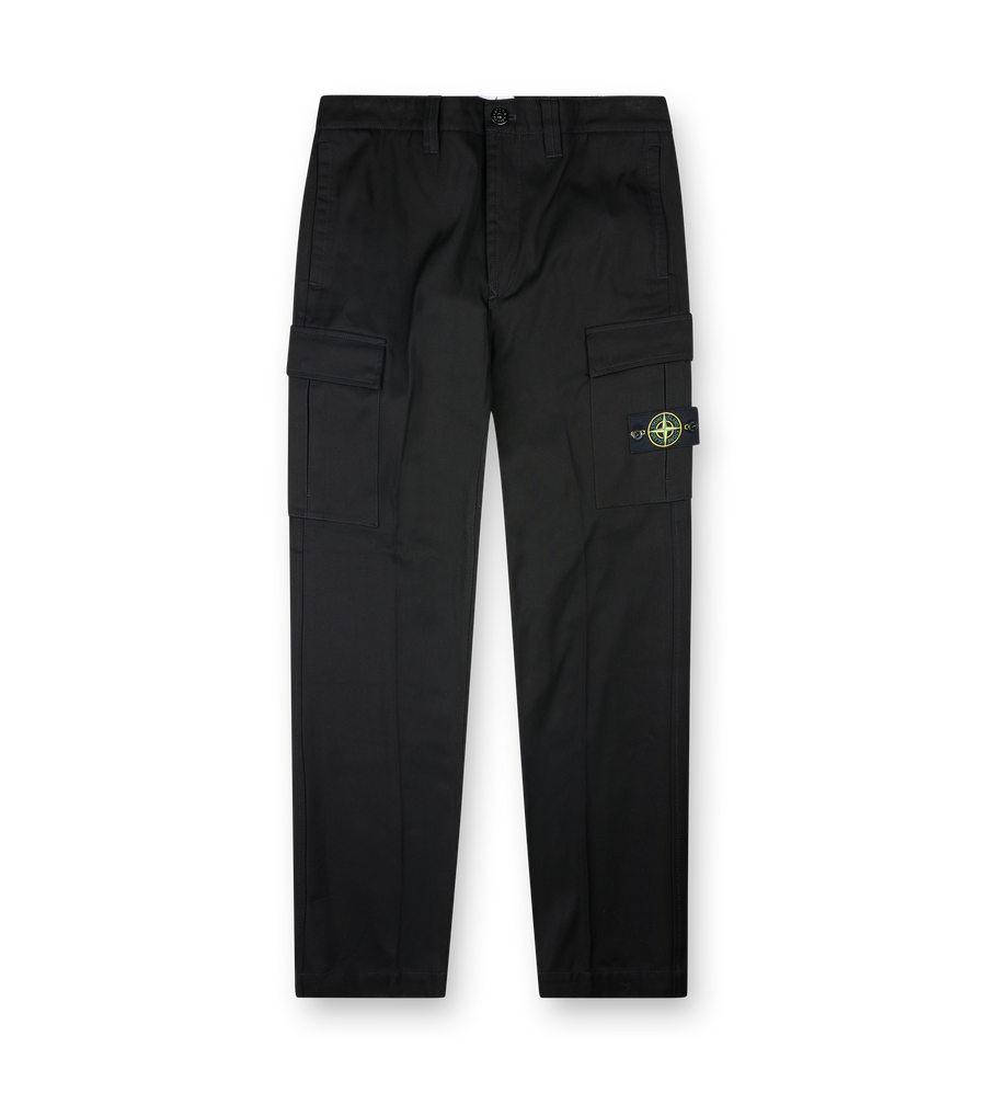 Stone Island Cargo Trousers Panama Cotton in Black