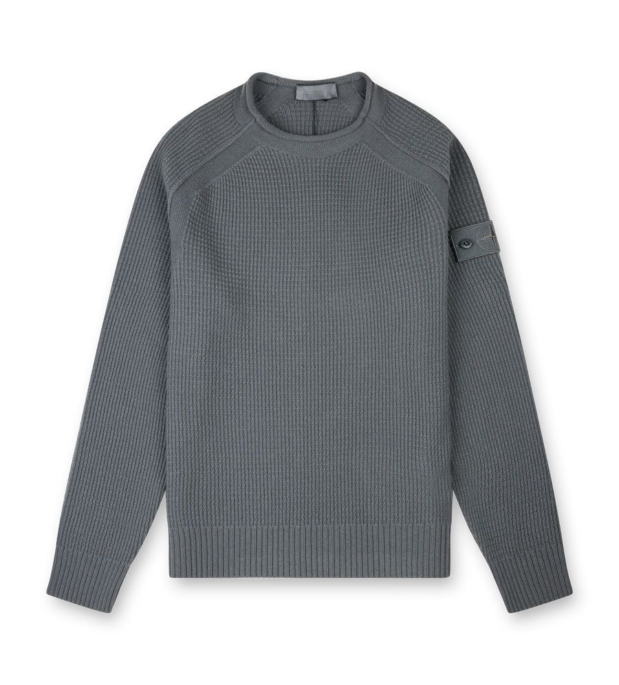 Stone Island Ghost Mock Neck Jumper in Dark Grey