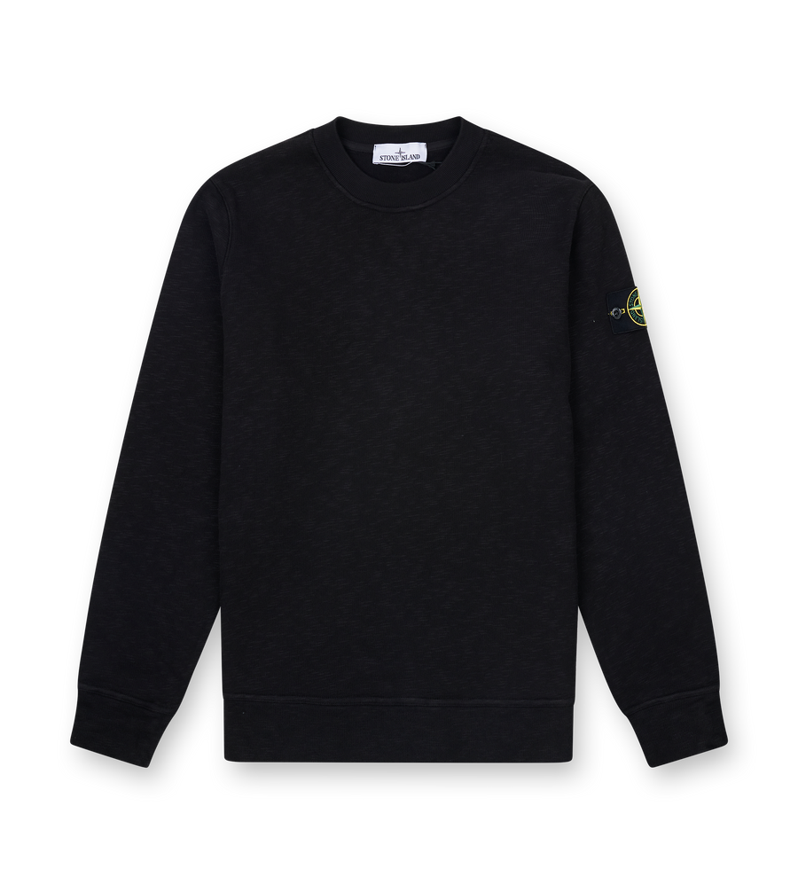 Stone Island Vanisé Brushed Heavy Cotton Jersey Sweatshirt in Black