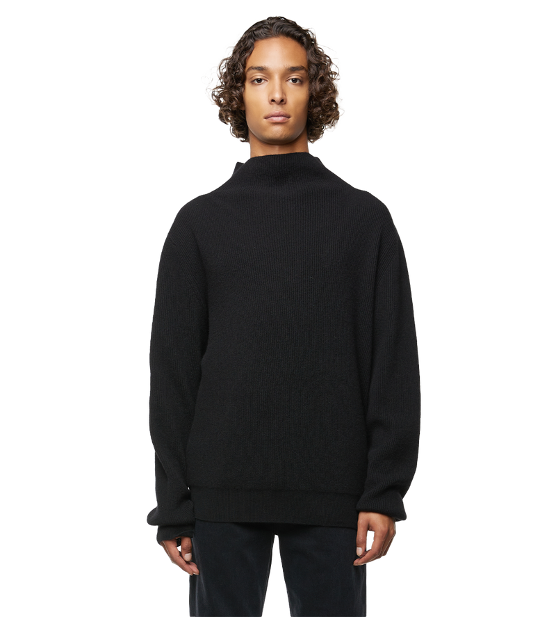 Daniel Ribbed Cashmere Rollneck Sweater Black - L