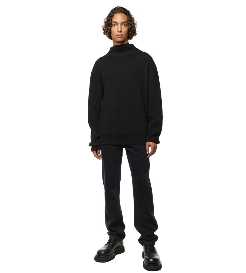 Daniel Ribbed Cashmere Rollneck Sweater Black - L