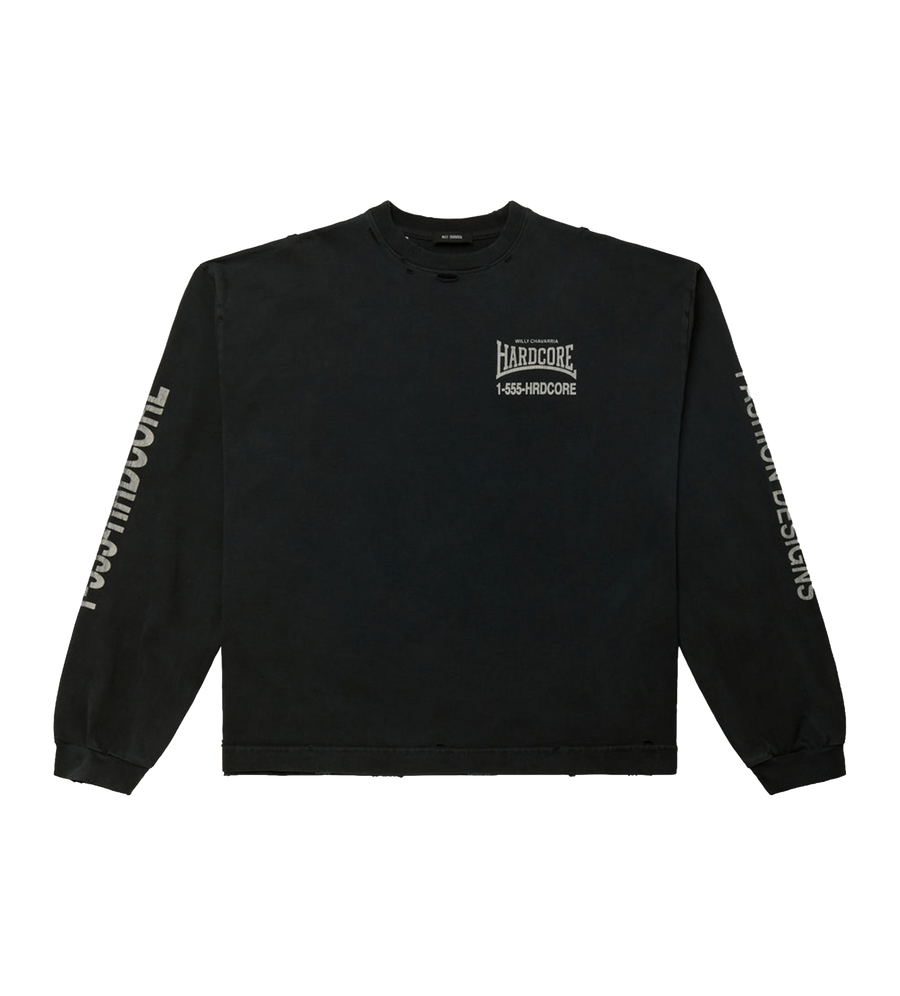 Willy Chavarria Hardcore Buffalo L/S Tee in Black Beauty