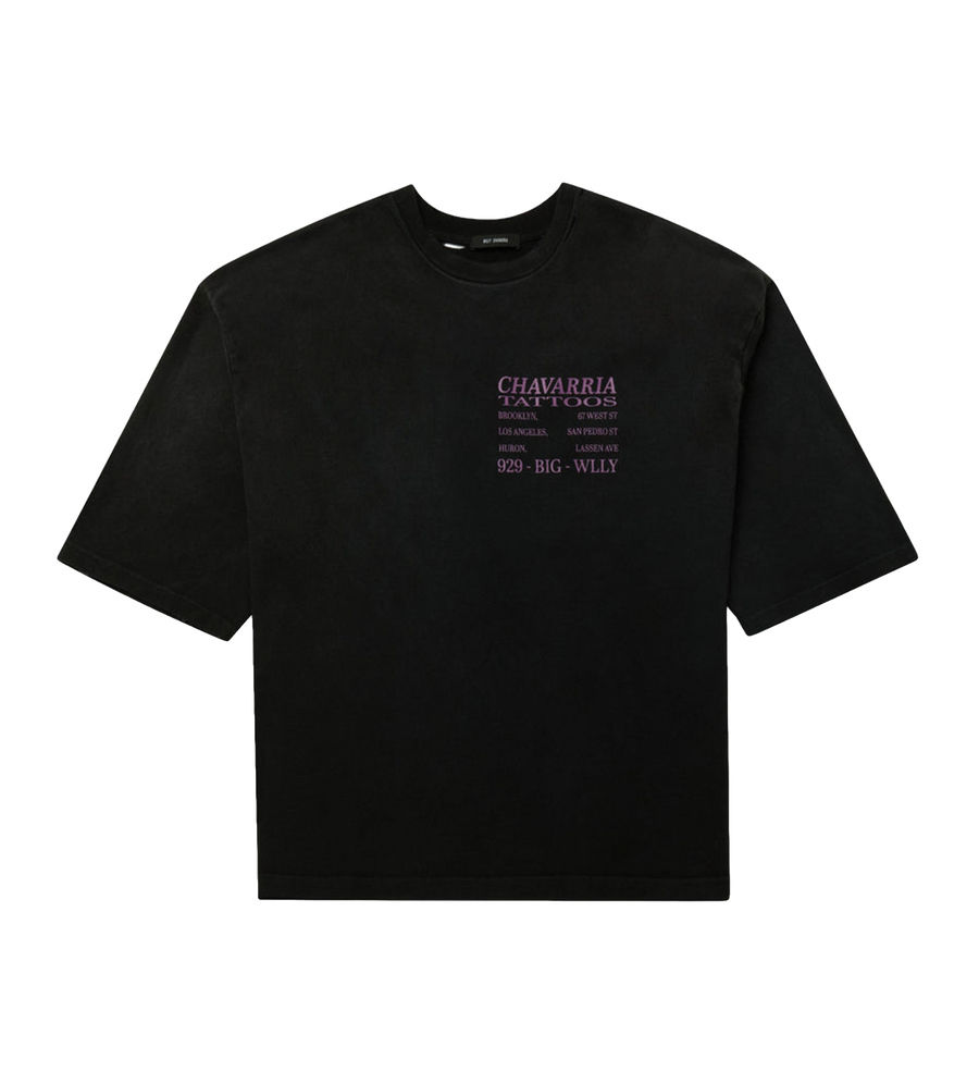 Willy Chavarria Willy Tattoo Buffalo Tee in Black Beauty