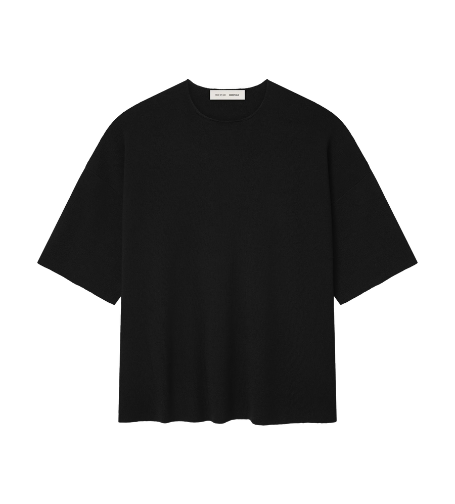 Fear of God ESSENTIALS Merino Short Sleeve Tee in Jet Black