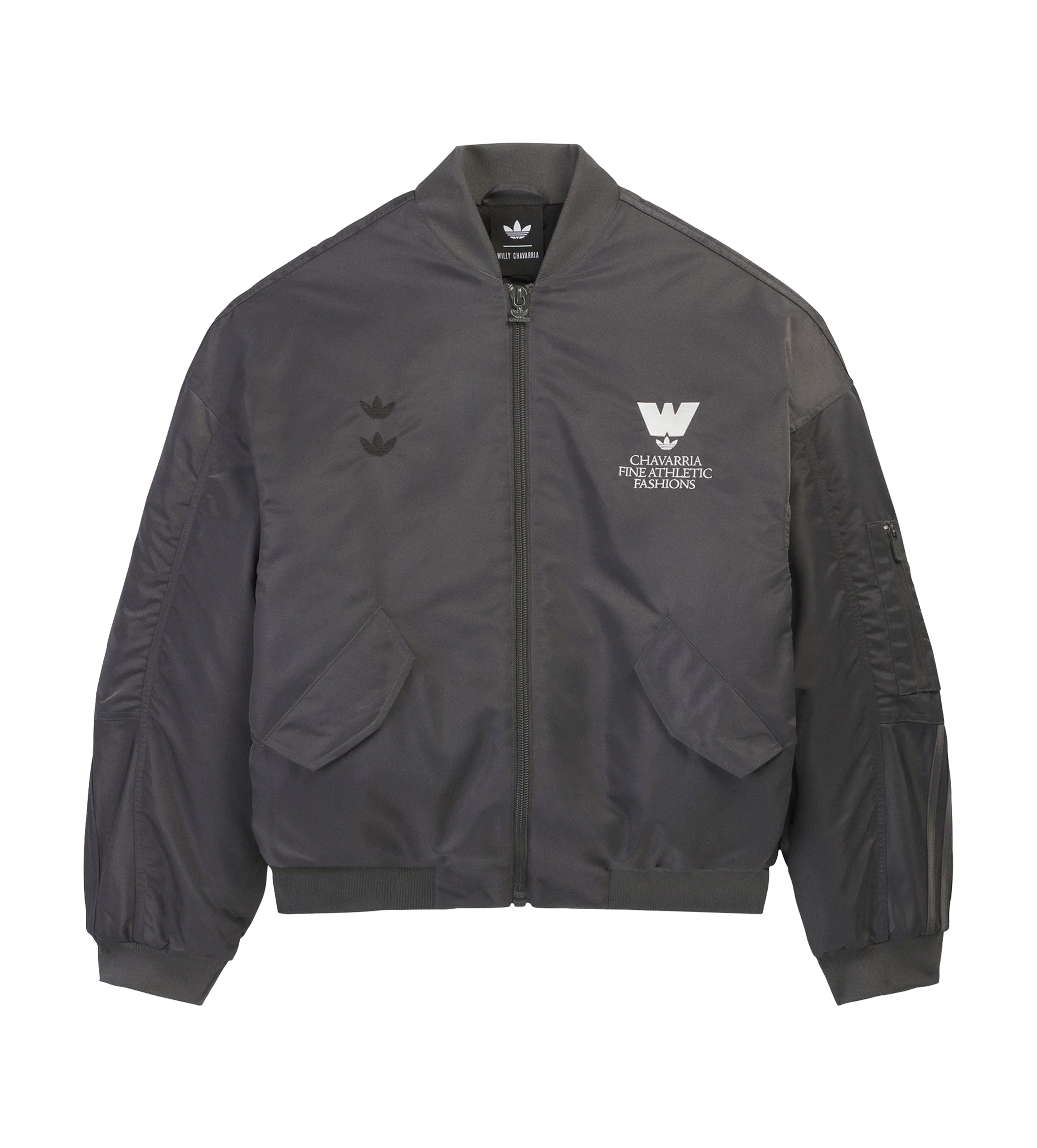 Adidas x Willy Chavarria Satin Bomber in Grey