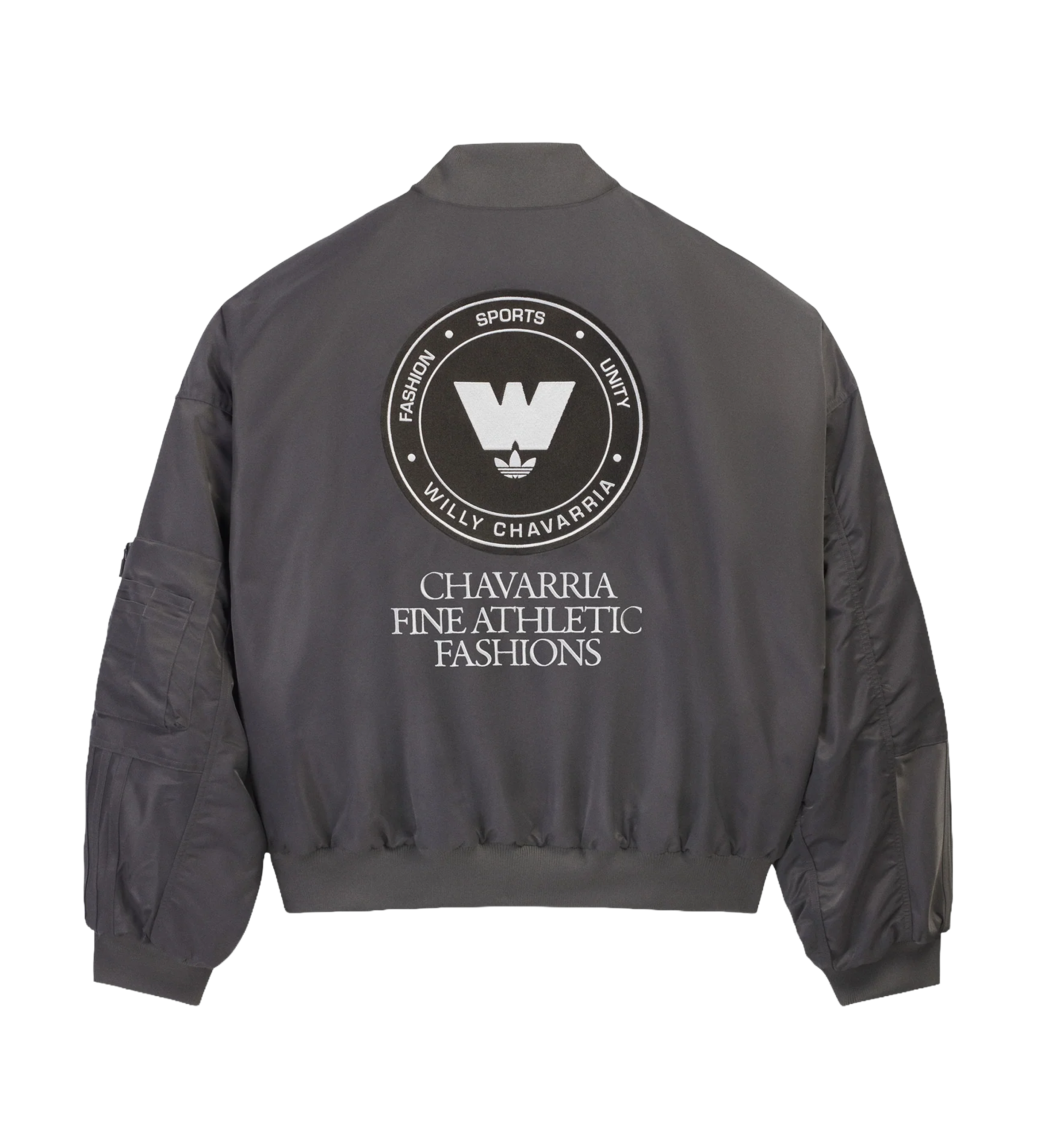 Adidas x Willy Chavarria Satin Bomber in Grey