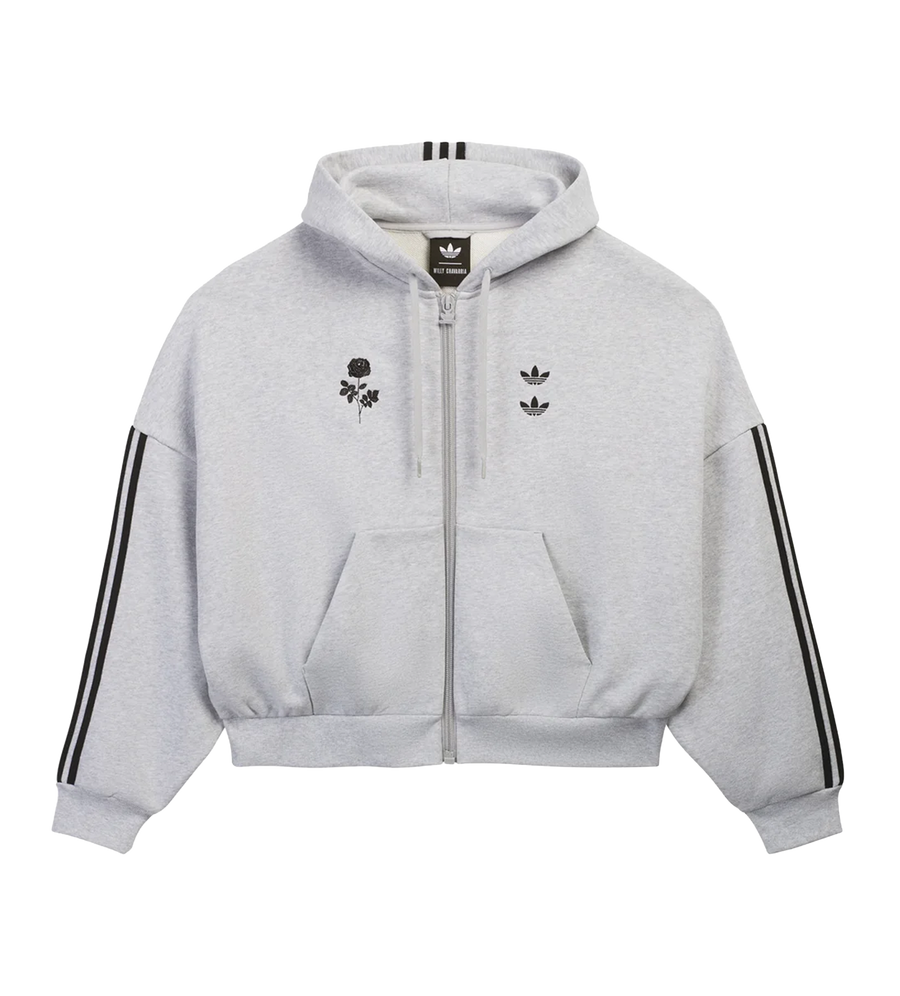 Adidas x Willy Chavarria Zipped Hoodie in Light Grey