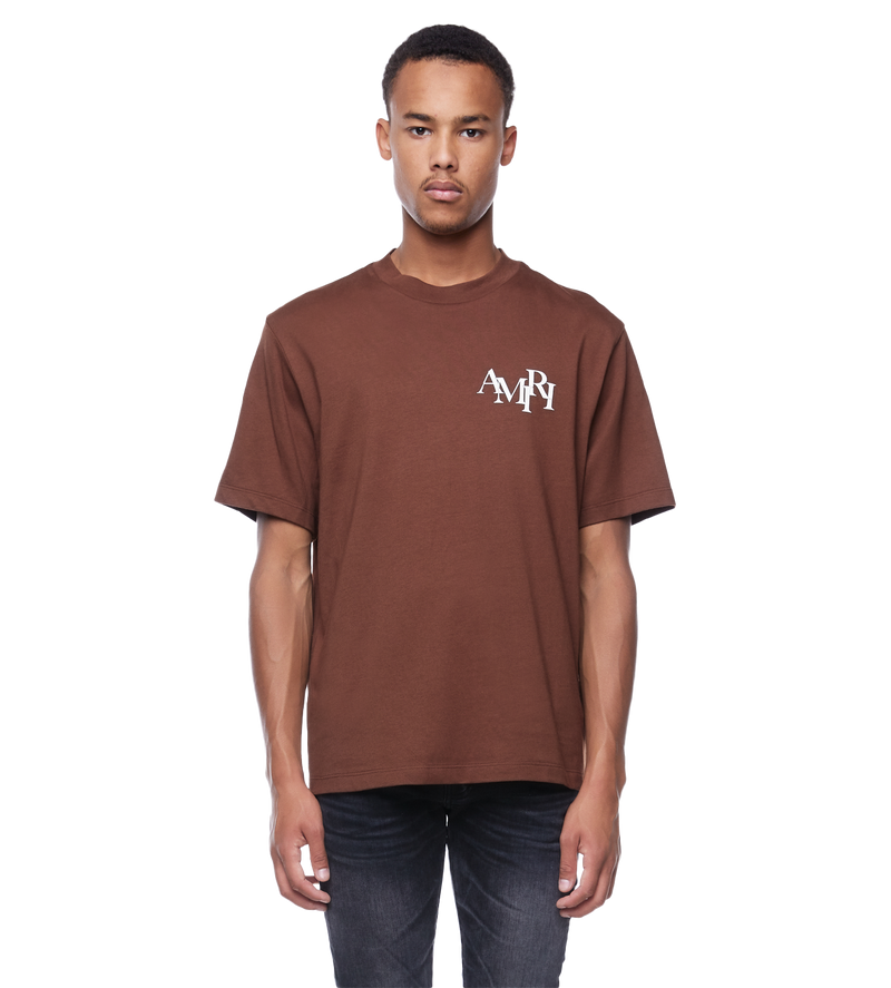 Staggered Logo T-shirt Brown - S