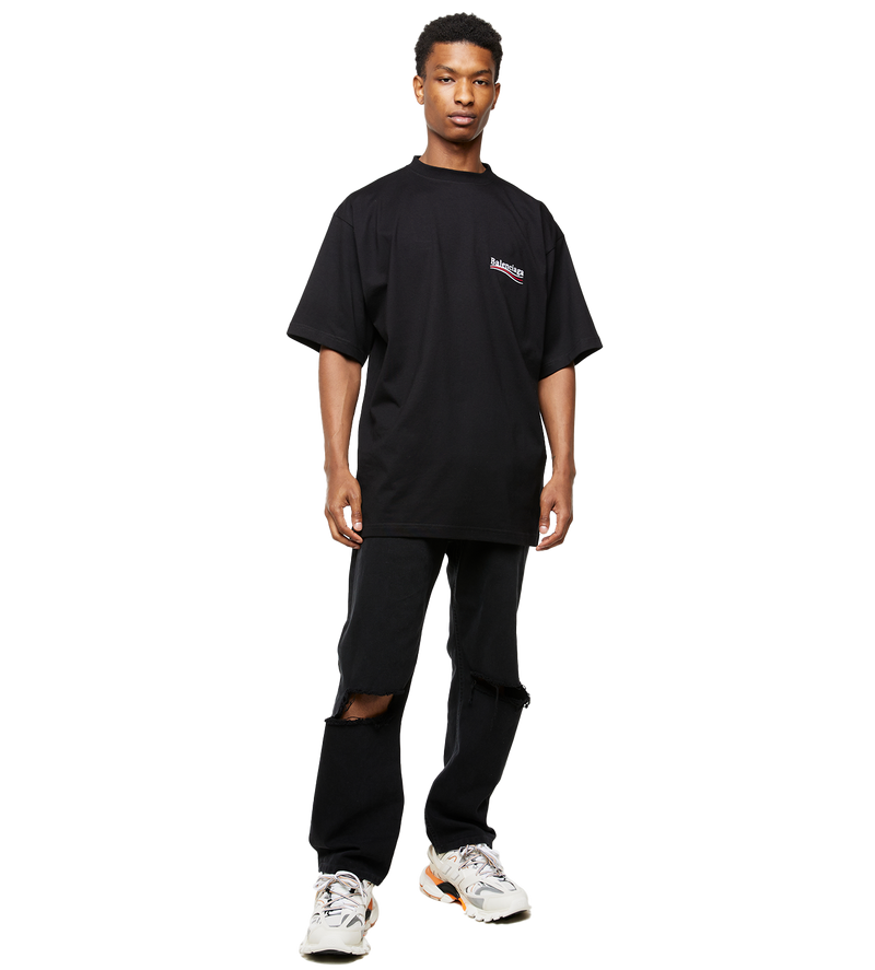 Buckle Busted Knee Jeans Black - L