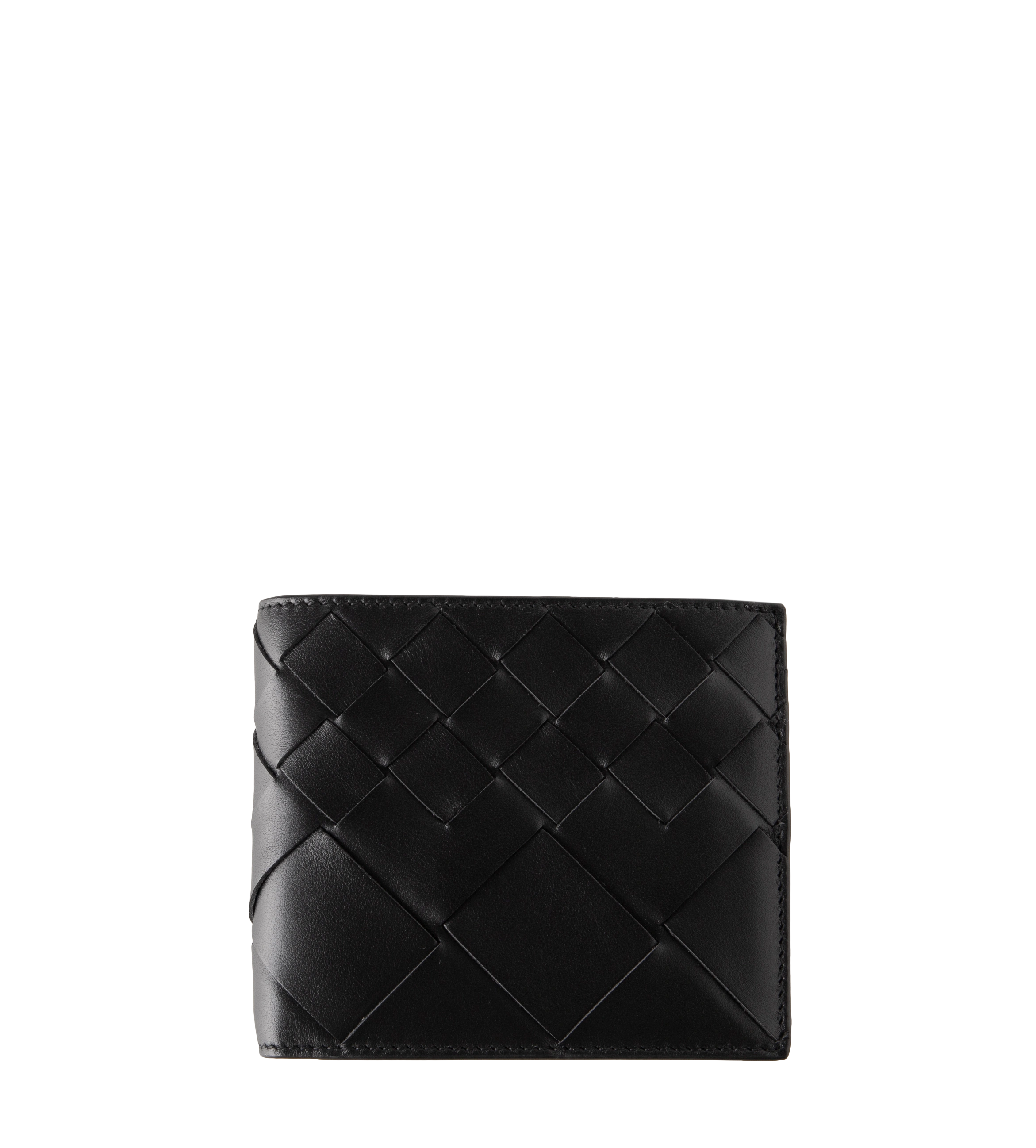 Intrecciato Bi-Fold Wallet Black Silver