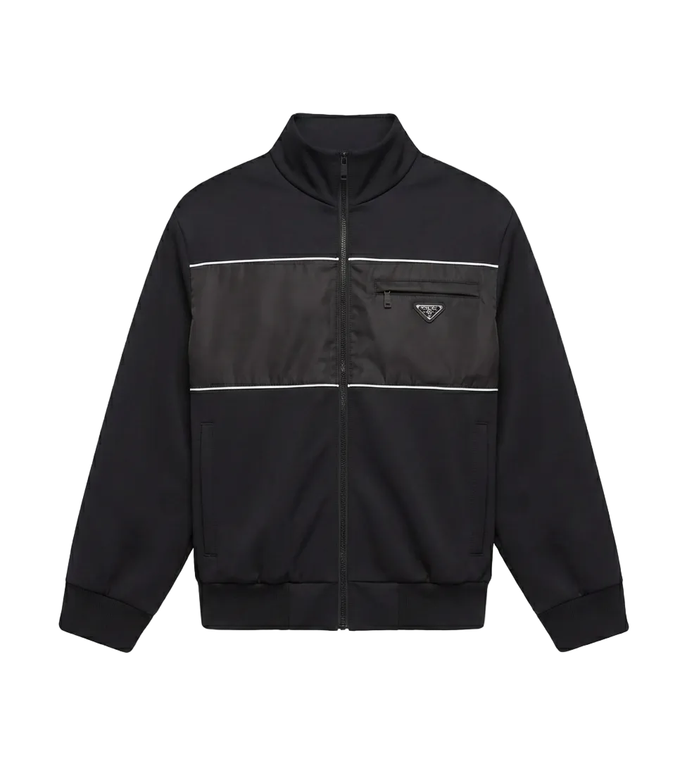 Prada Jacket with Re-Nylon Details in Black