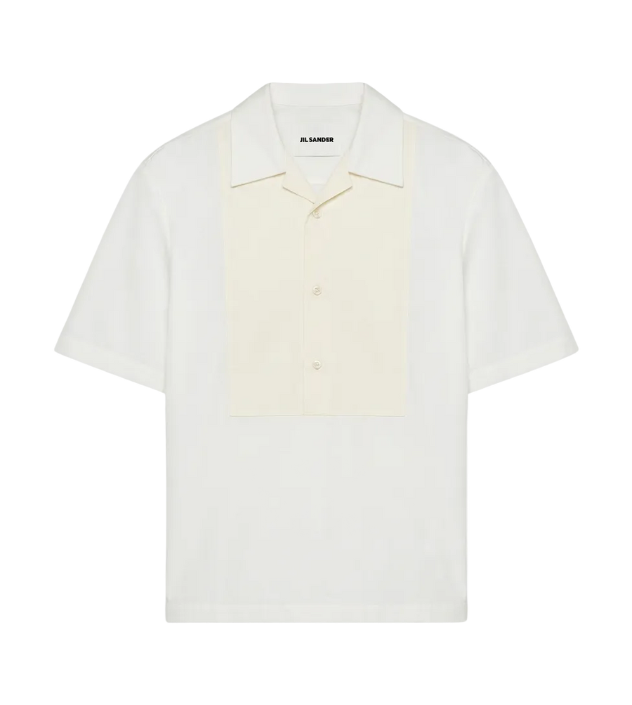Jil Sander Boxy Fit Contrast Colour Shirt in White