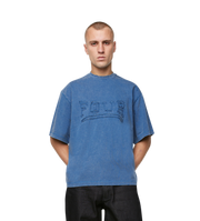 Destroyed Logo Boxy T-Shirt Washed Blue