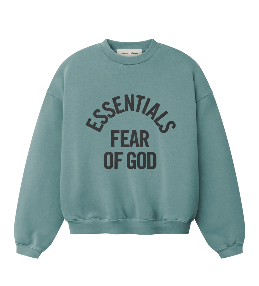 Fear of God Essentials Campus 90s Crewneck Sweatshirt in Faded Coastal