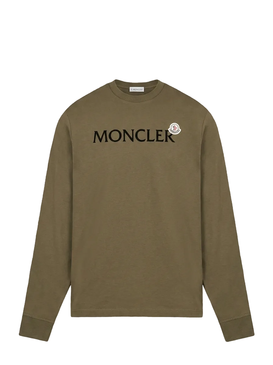 Moncler Long-Sleeve Logo T-Shirt in Green