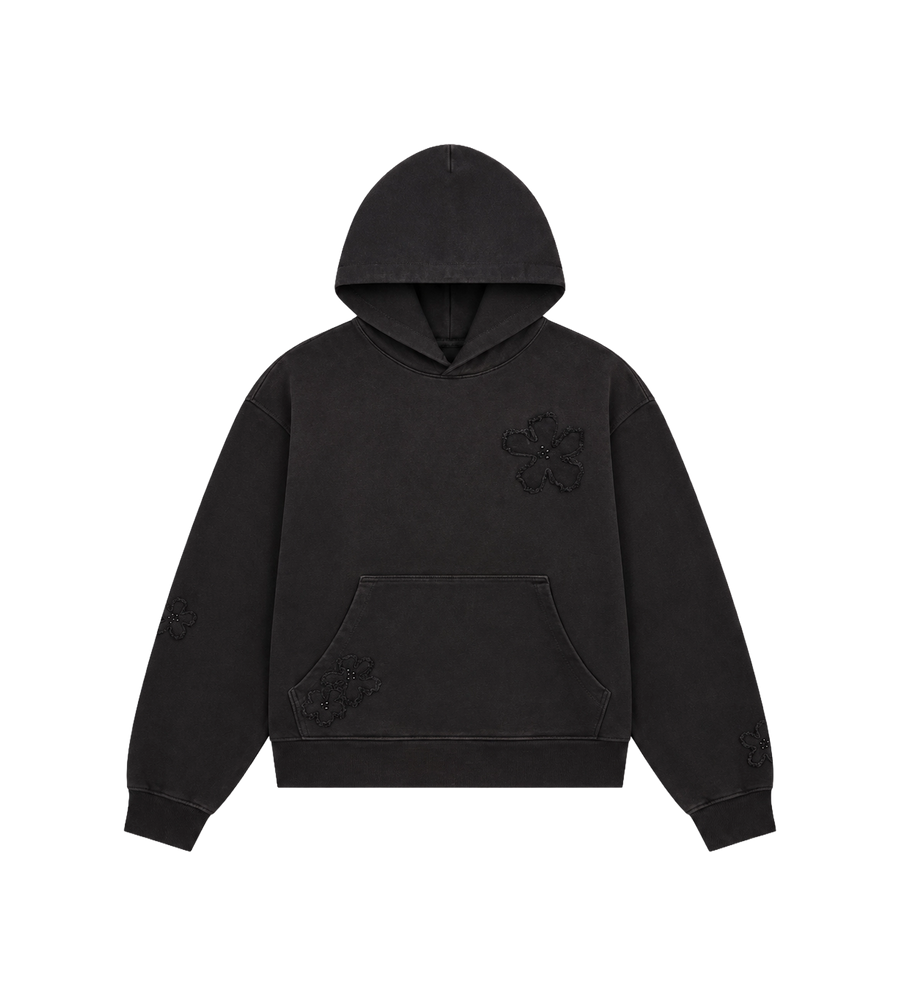 Flower Patch Hoodie Aged Black