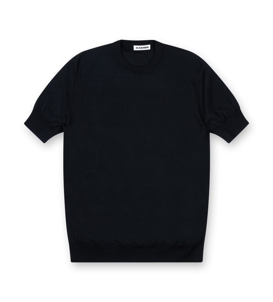 Jil Sander Gebreid T-shirt in zwart