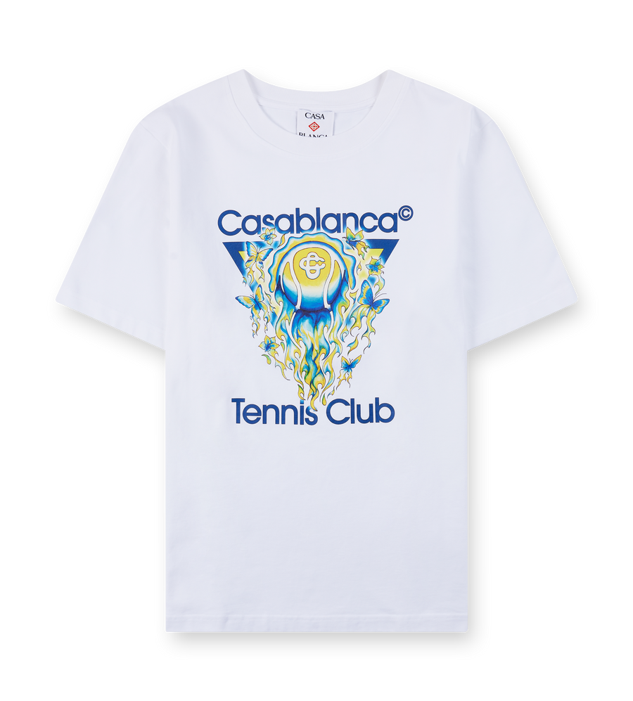 Casablanca Tennis Club Icon Logo-Print T-Shirt in White