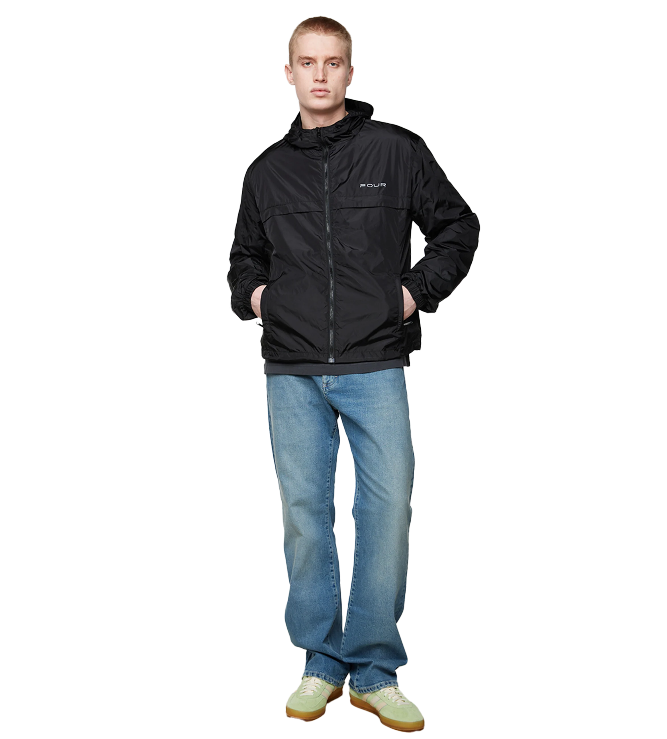 Straight Leg Denim Dark Blue Sand Wash