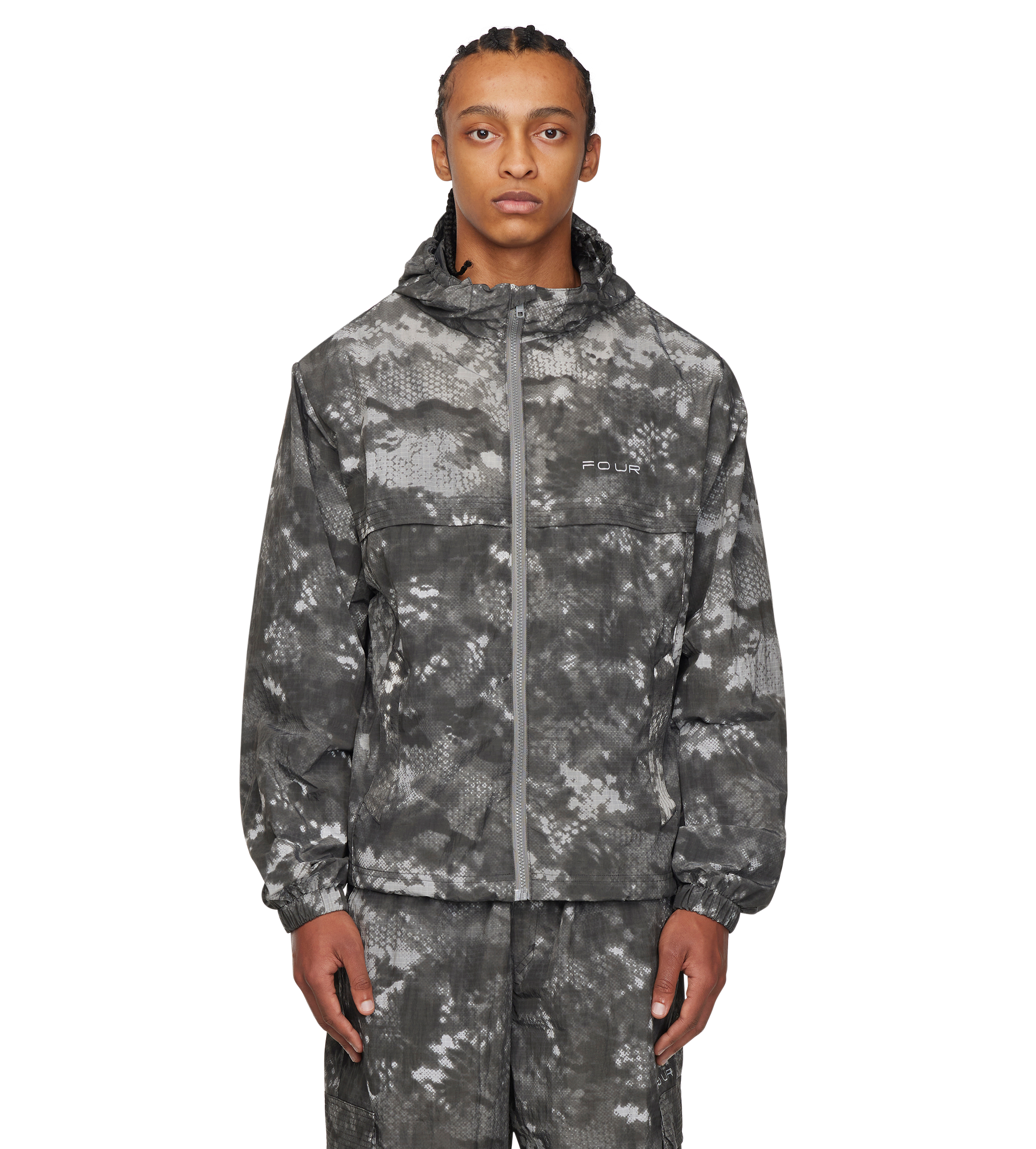 Sportswear Windbreaker Jacket Grey Camo