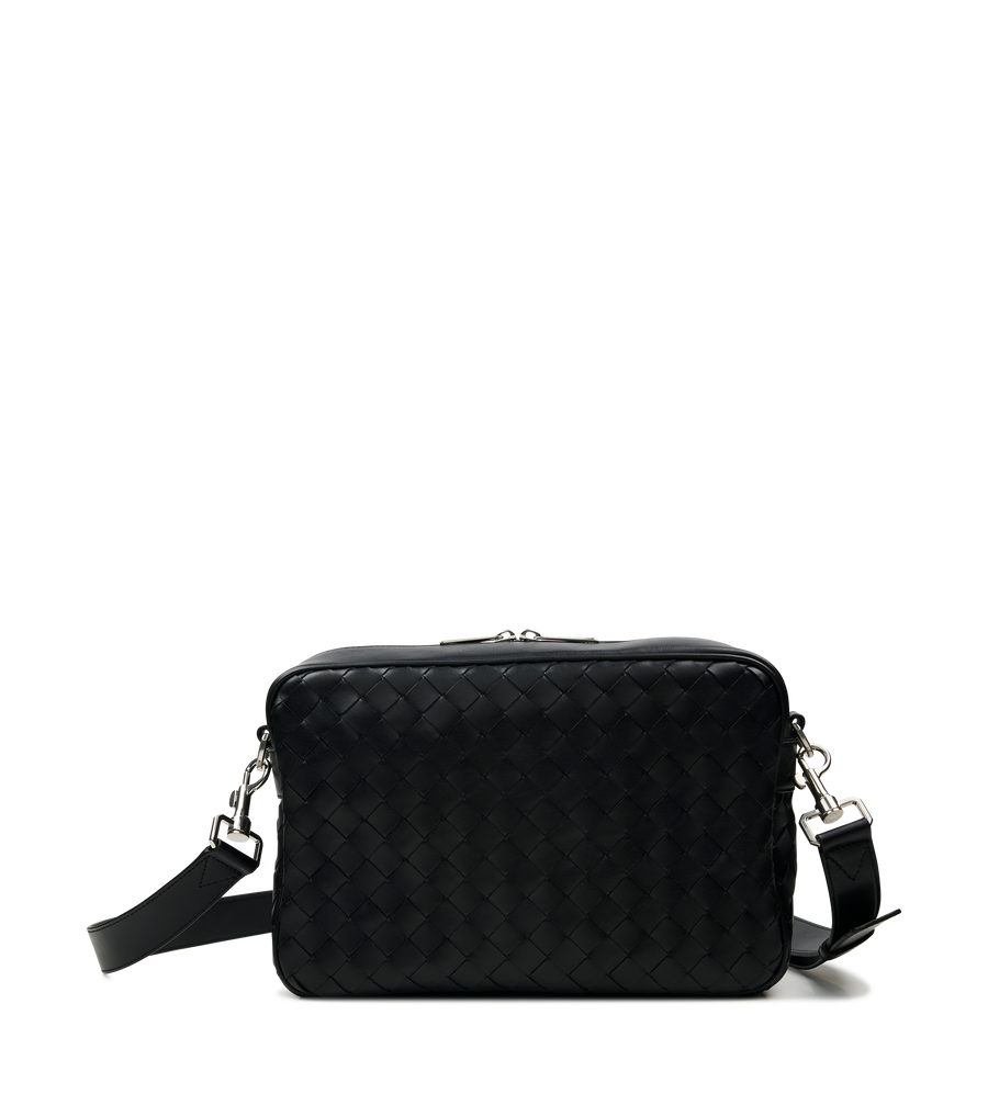 Intrecciato Camera Bag in Black