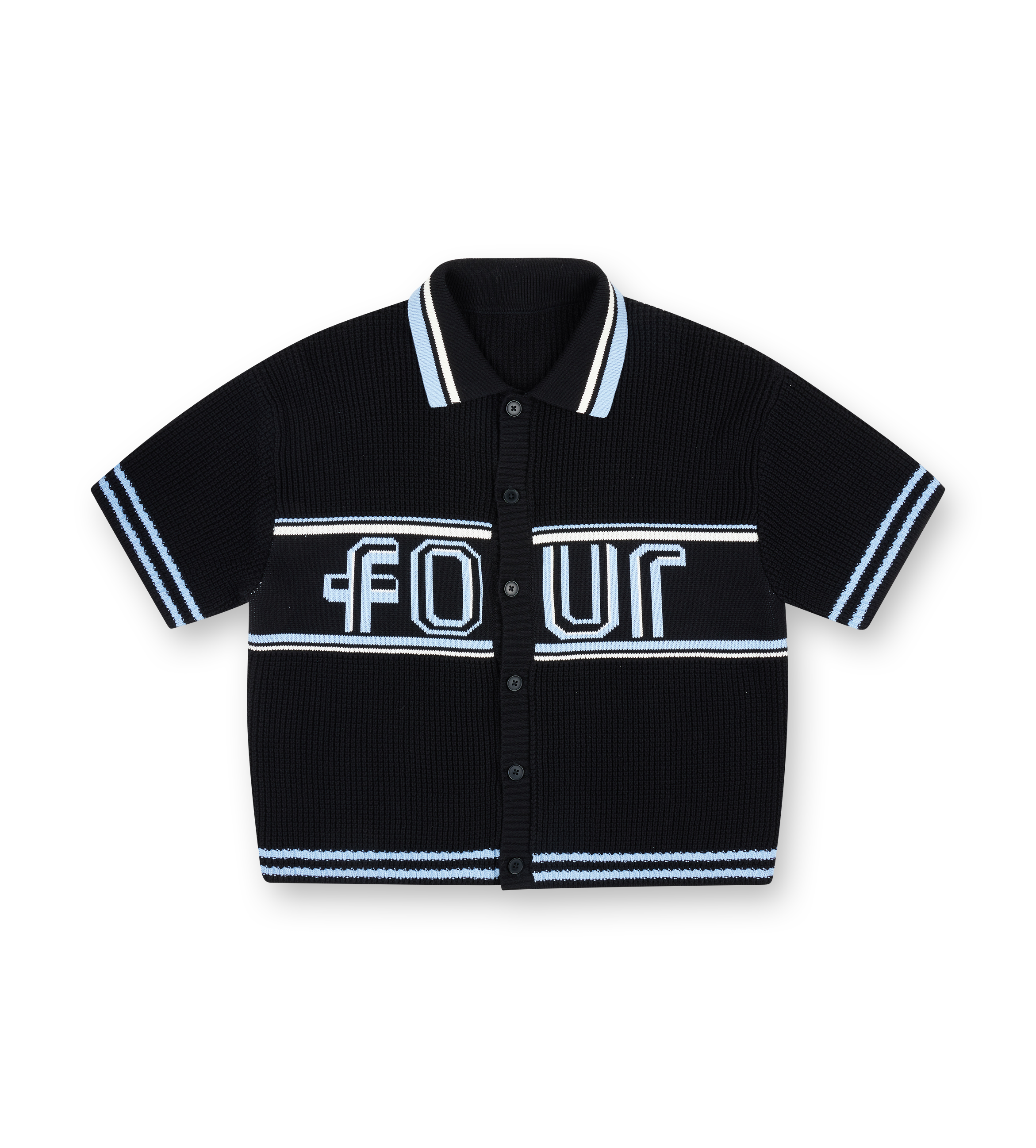 Logo Knitted SS Shirt Black
