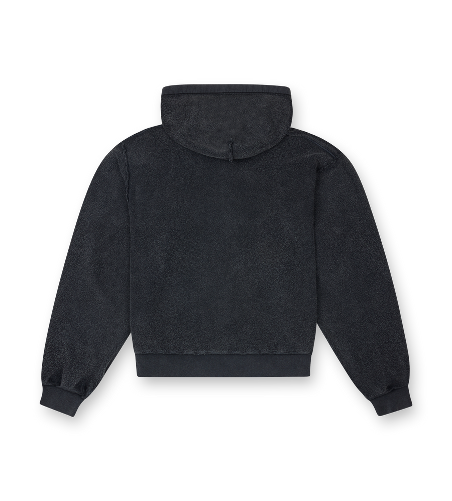 Balenciaga 3B Sports Icon Inside-Out Zip-Up Hoodie in Faded Black