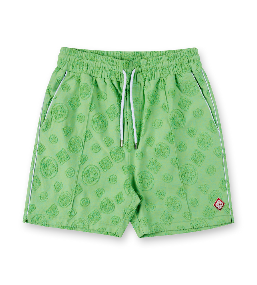 Casablanca Towelling Monogram Shorts in Green