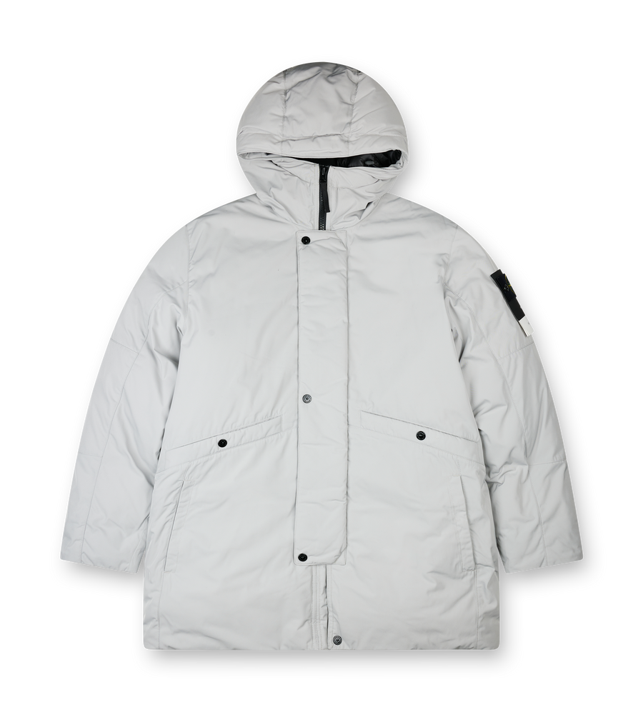 Stone Island Hooded down Parka in Pearl Grey