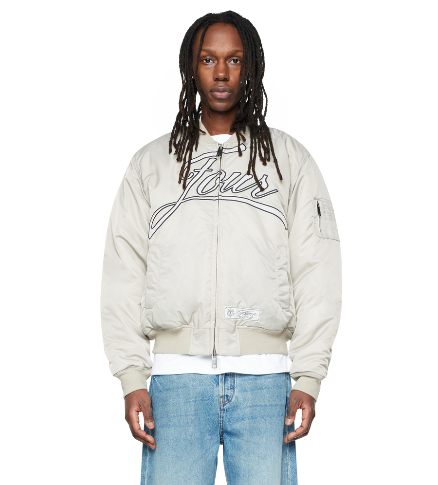 Script Bomber Jacket Sand
