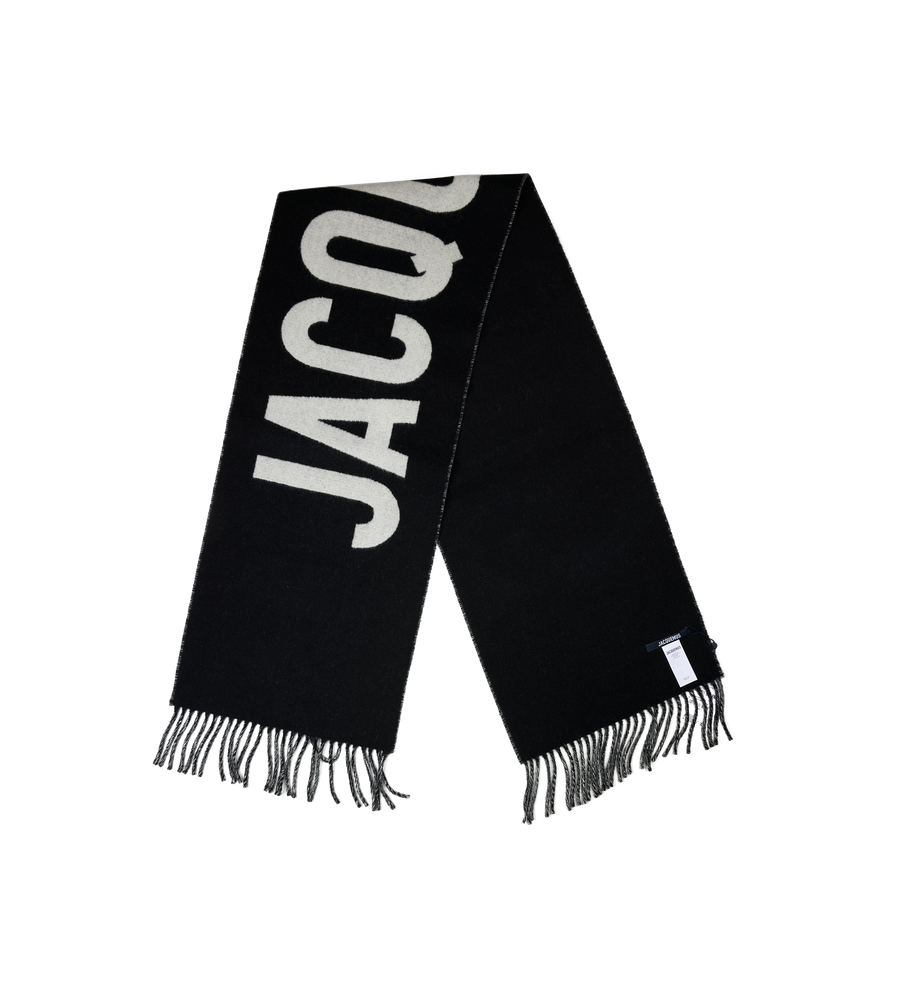 Fringe Logo Scarf Black