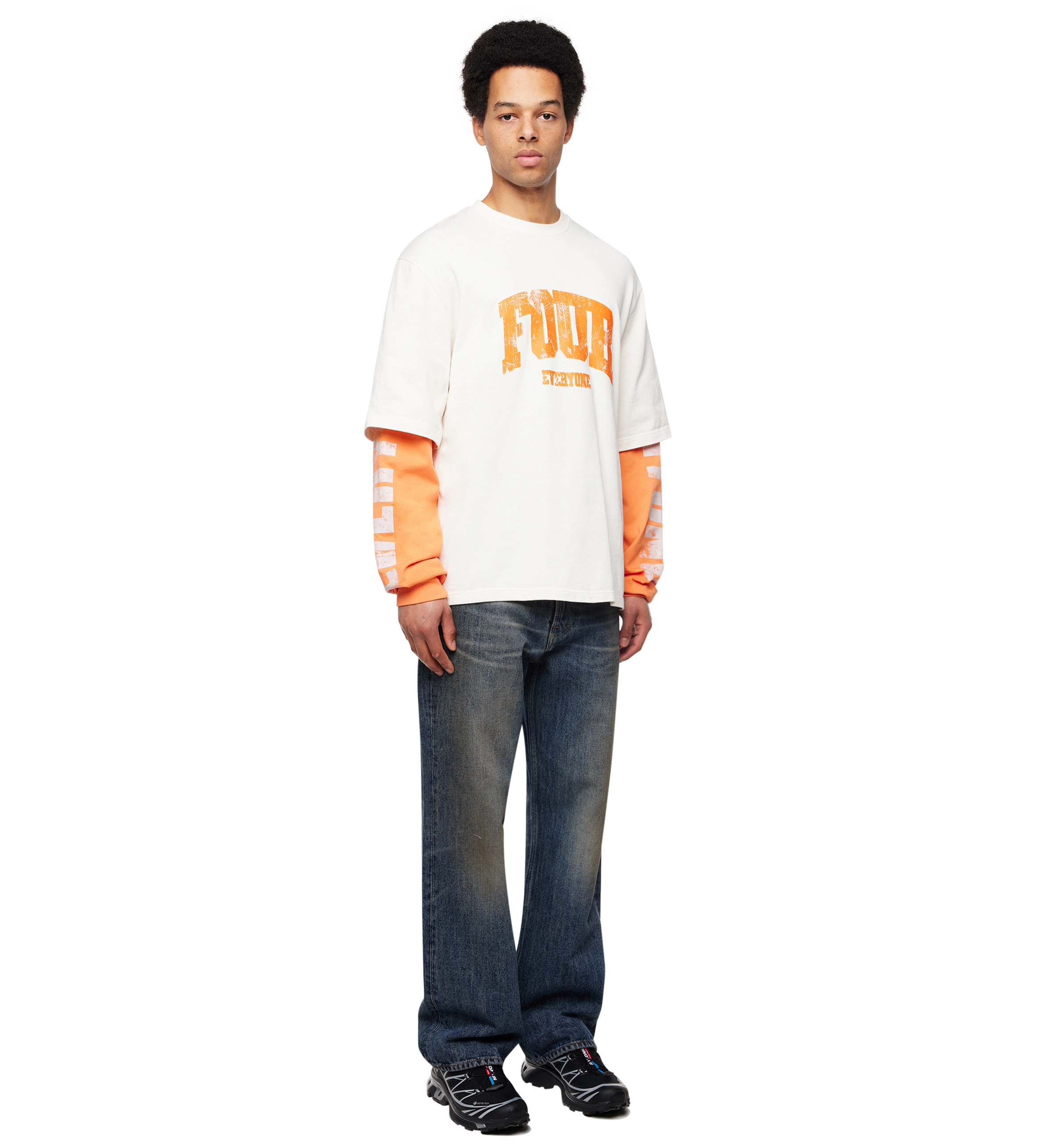 Four Everyone DL Longsleeve Cannoli Crème/Oranje