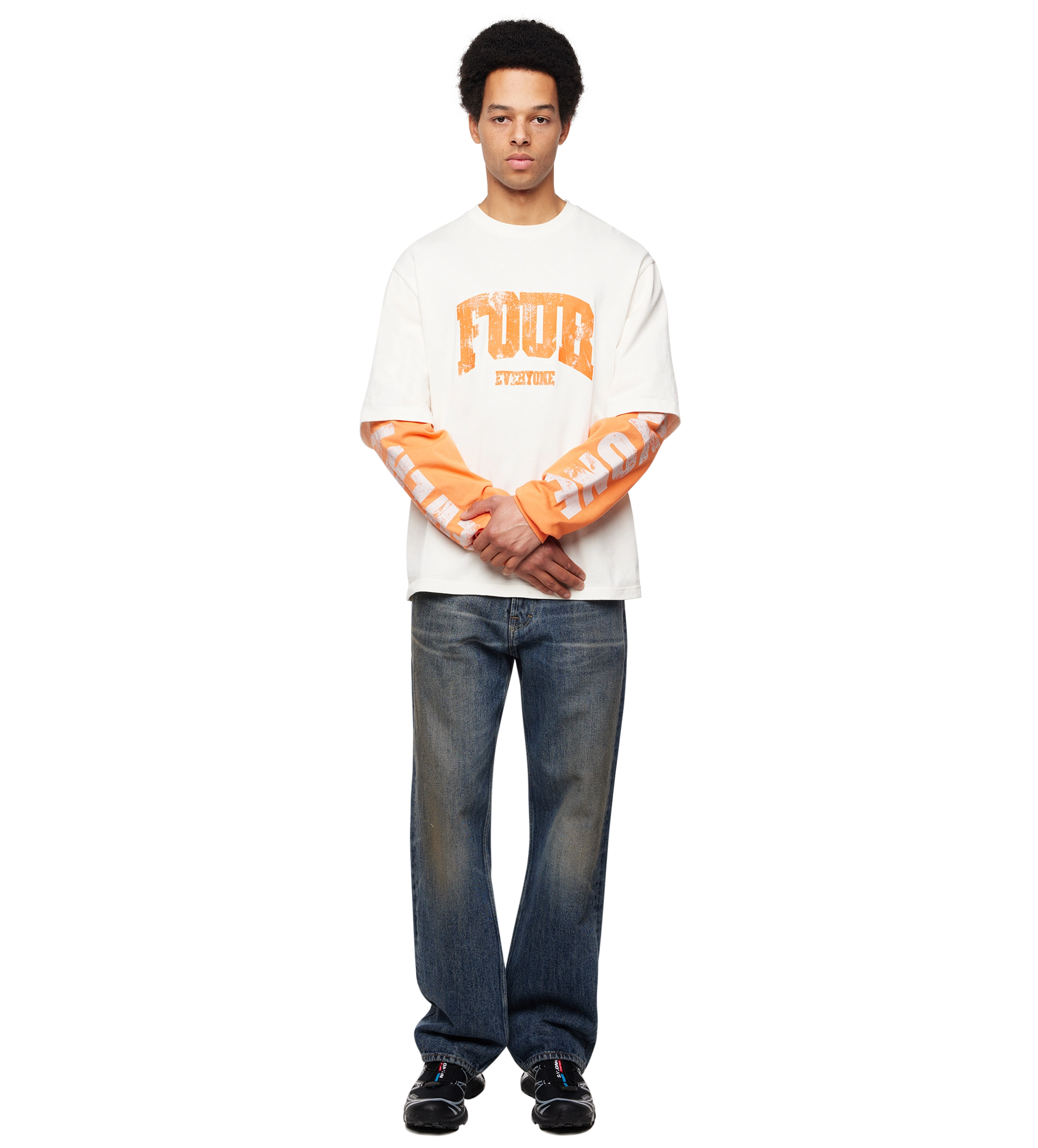 Four Everyone DL Longsleeve Cannoli Crème/Oranje