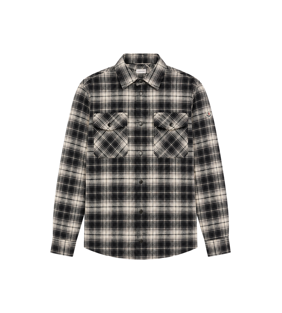 Pocket Check Shirt Black