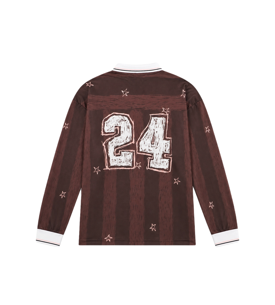 Scribble Bedrukt Jersey Longsleeve Bruin