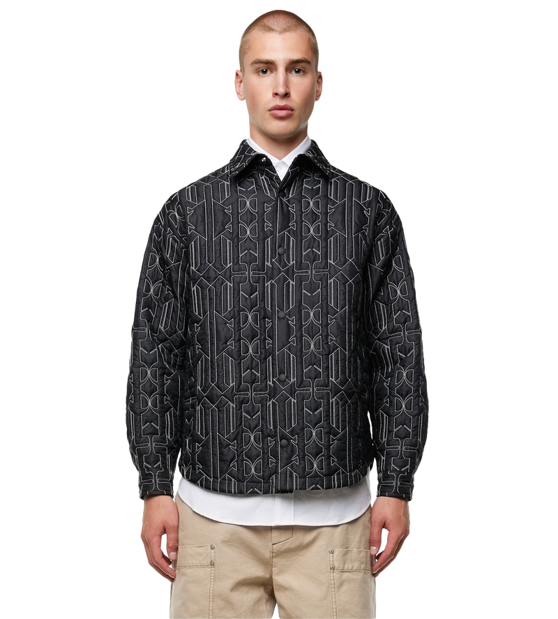 All-over Monogram Quilted Overshirt Anthracite - M