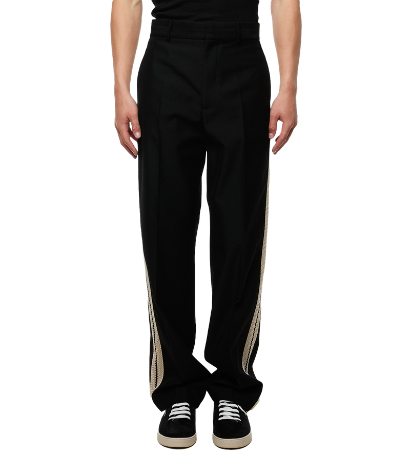 Stripe-detail Tailored Trousers Black - M