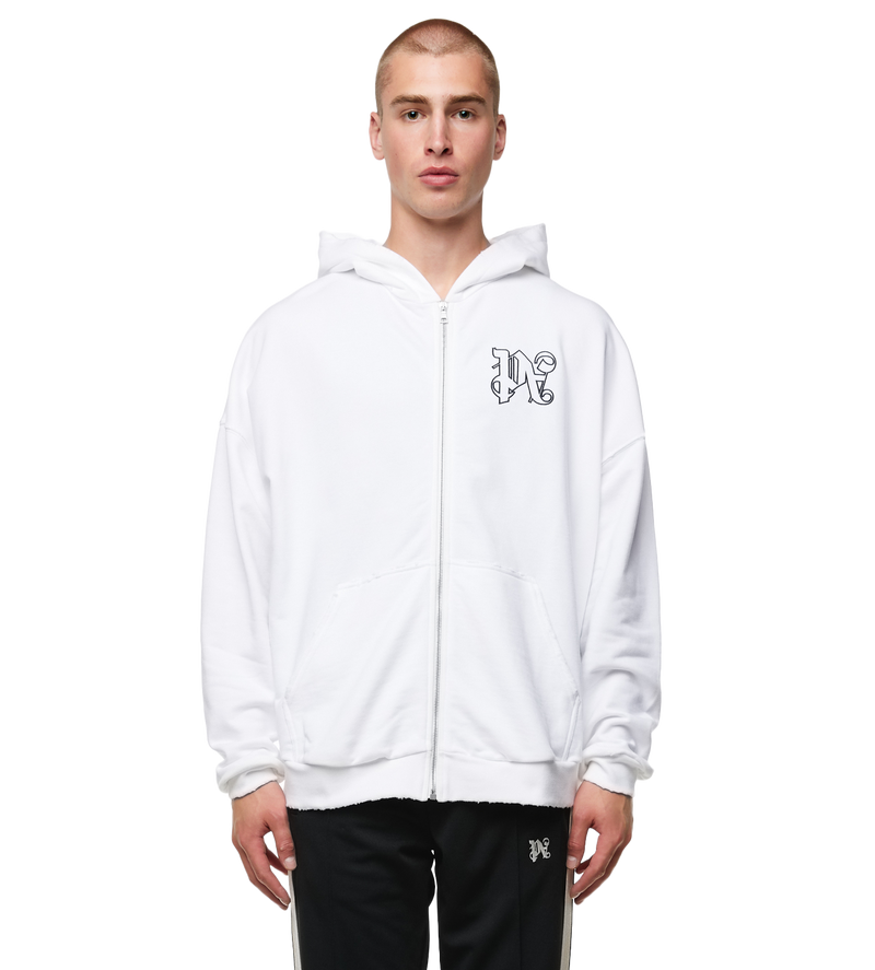 Monogram Logo Hoodie White - S