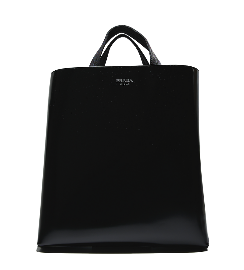 Brushed Leather Tote Bag Black - O/S