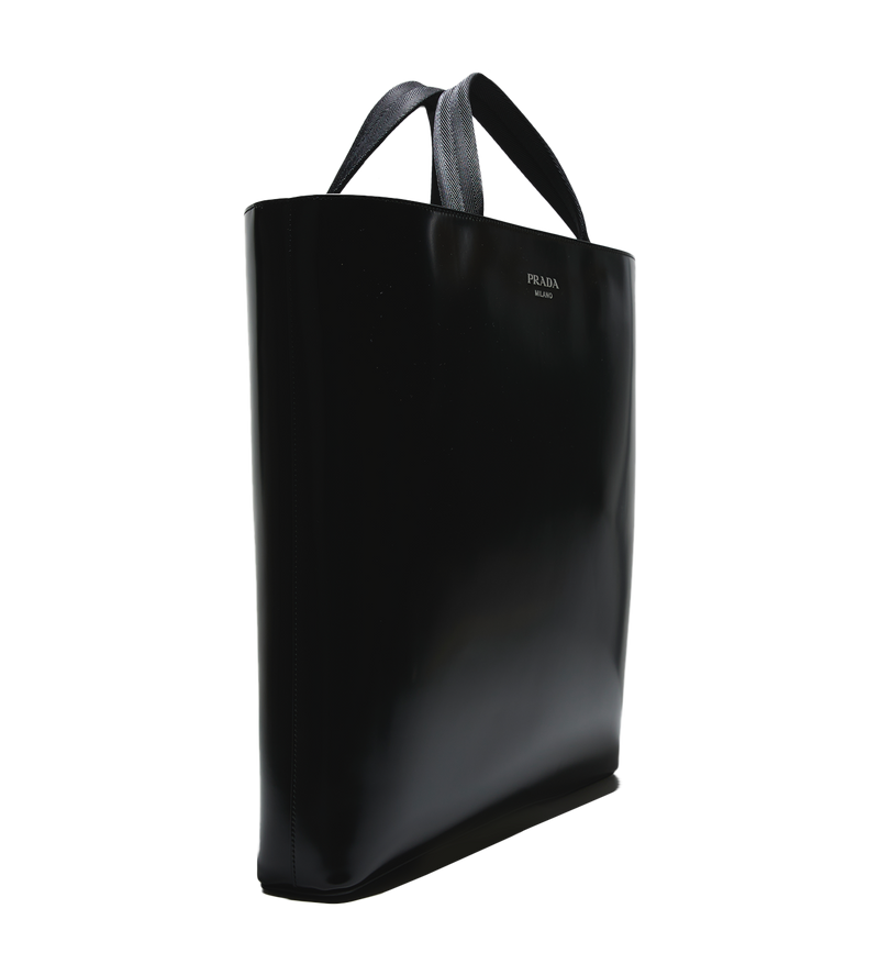 Brushed Leather Tote Bag Black - O/S