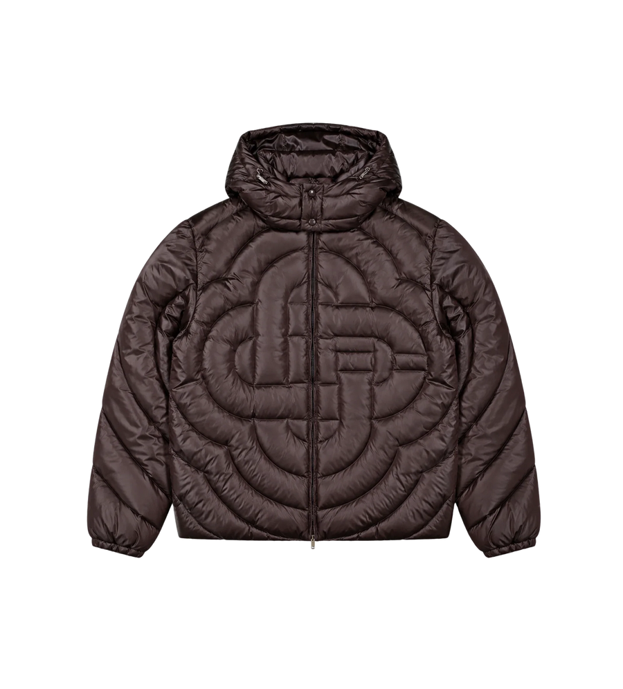Quilted Puffer Jacket Dark Brown