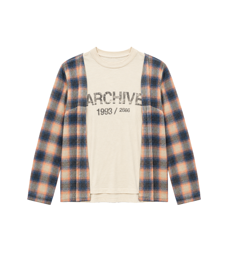 93 Archief Shirt Wit // Oranje Geruit
