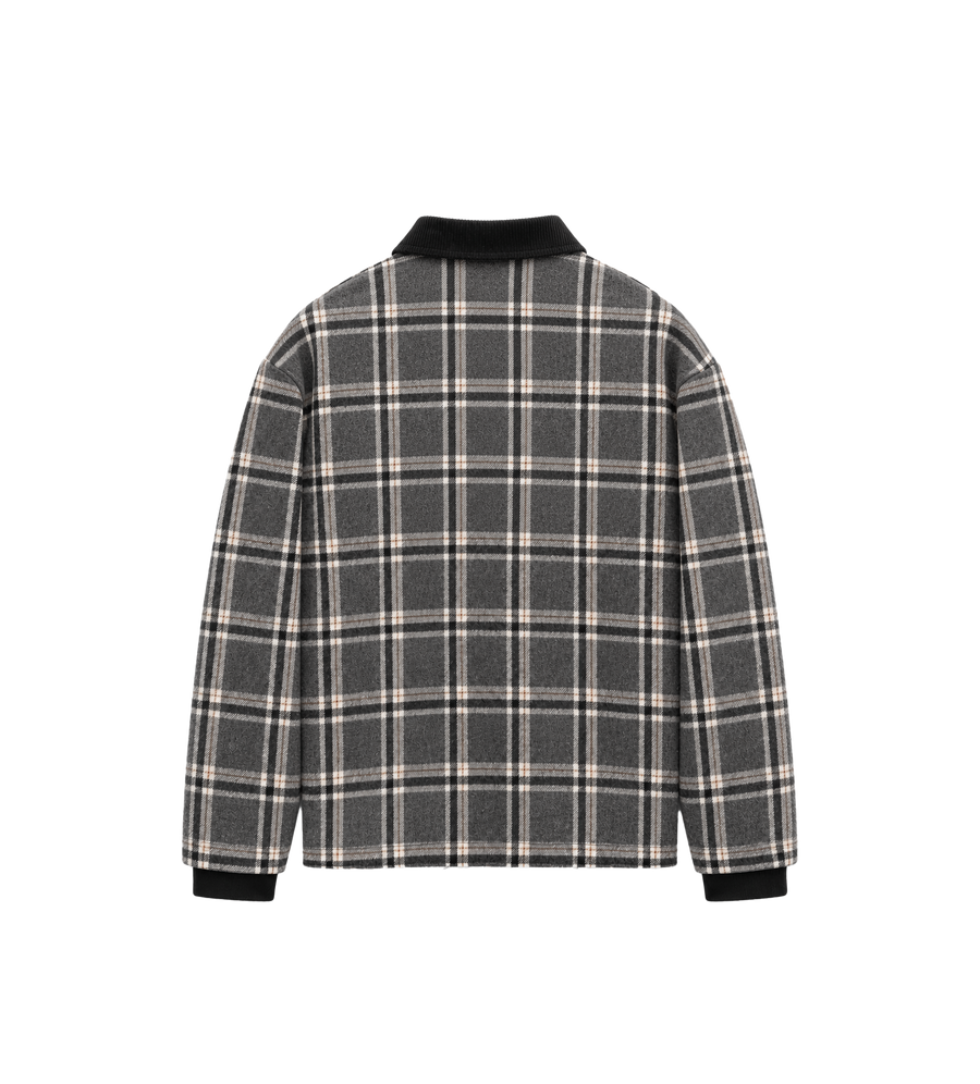 Half Zip Logo Flannel Black