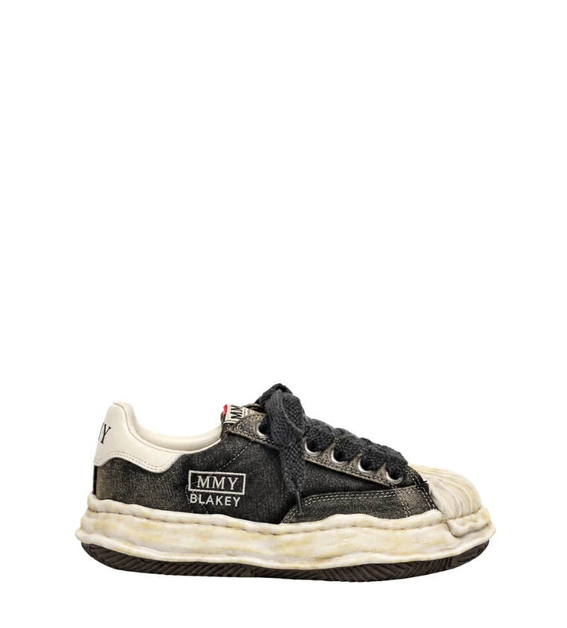 Blakey OG Sole gebleekt canvas lage top Sneaker Zwart