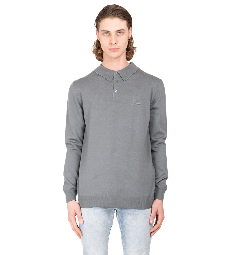 Knitted Polo Castor Grey - XS