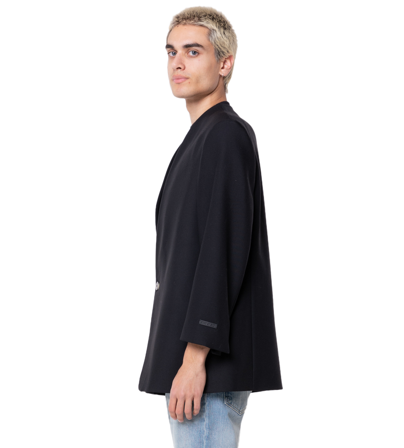 Eternal Wool Lapelless Jacket Black - 48